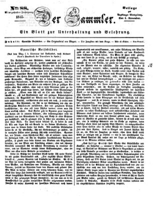 Der Sammler (Augsburger Abendzeitung) Samstag 1. November 1845