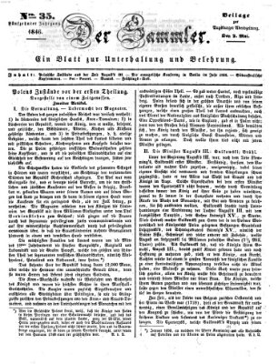 Der Sammler (Augsburger Abendzeitung) Samstag 2. Mai 1846