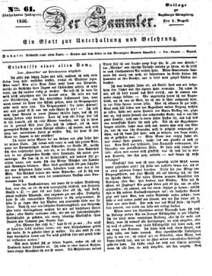 Der Sammler (Augsburger Abendzeitung) Samstag 1. August 1846