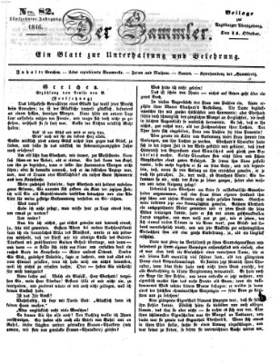 Der Sammler (Augsburger Abendzeitung) Mittwoch 14. Oktober 1846