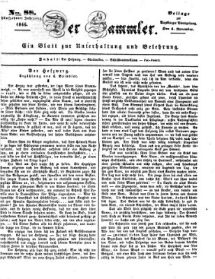 Der Sammler (Augsburger Abendzeitung) Mittwoch 4. November 1846