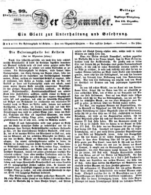 Der Sammler (Augsburger Abendzeitung) Samstag 12. Dezember 1846