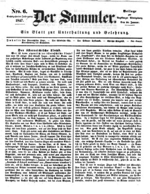 Der Sammler (Augsburger Abendzeitung) Mittwoch 20. Januar 1847