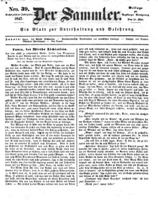 Der Sammler (Augsburger Abendzeitung) Samstag 15. Mai 1847
