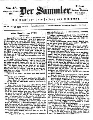Der Sammler (Augsburger Abendzeitung) Mittwoch 16. Juni 1847