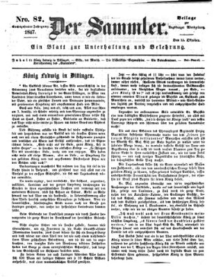 Der Sammler (Augsburger Abendzeitung) Mittwoch 13. Oktober 1847