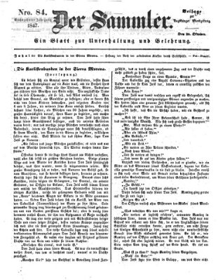 Der Sammler (Augsburger Abendzeitung) Mittwoch 20. Oktober 1847
