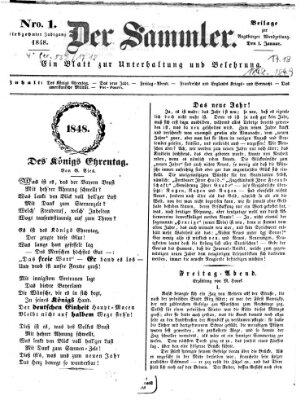 Der Sammler (Augsburger Abendzeitung) Samstag 1. Januar 1848