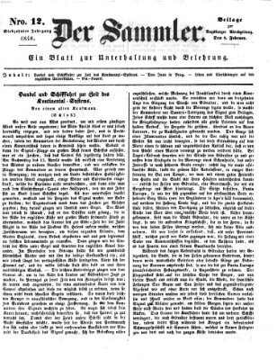 Der Sammler (Augsburger Abendzeitung) Mittwoch 9. Februar 1848