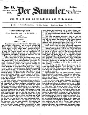 Der Sammler (Augsburger Abendzeitung) Samstag 19. Februar 1848