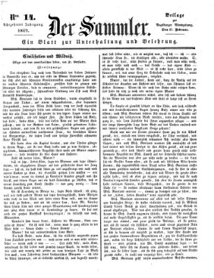 Der Sammler (Augsburger Abendzeitung) Samstag 17. Februar 1849