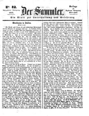 Der Sammler (Augsburger Abendzeitung) Samstag 2. Juni 1849