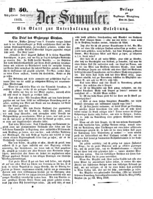 Der Sammler (Augsburger Abendzeitung) Samstag 30. Juni 1849