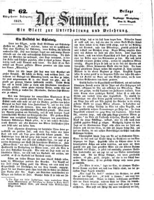 Der Sammler (Augsburger Abendzeitung) Samstag 11. August 1849