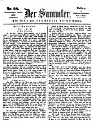 Der Sammler (Augsburger Abendzeitung) Mittwoch 7. April 1852