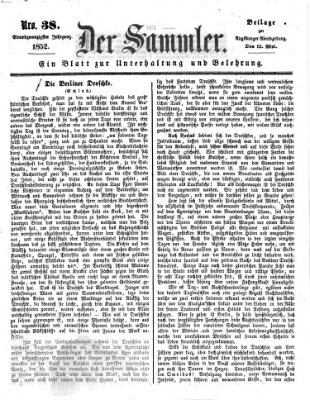 Der Sammler (Augsburger Abendzeitung) Mittwoch 12. Mai 1852
