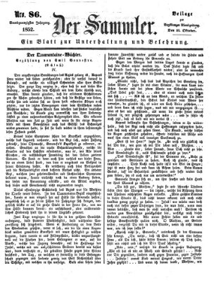 Der Sammler (Augsburger Abendzeitung) Sonntag 31. Oktober 1852