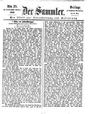 Der Sammler (Augsburger Abendzeitung) Samstag 26. März 1853