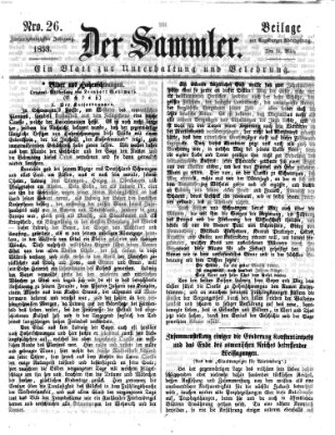 Der Sammler (Augsburger Abendzeitung) Donnerstag 31. März 1853