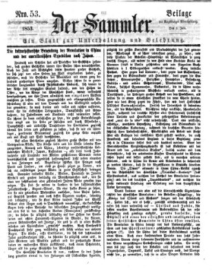 Der Sammler (Augsburger Abendzeitung) Samstag 2. Juli 1853