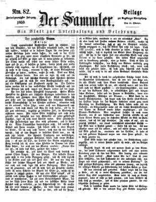 Der Sammler (Augsburger Abendzeitung) Samstag 15. Oktober 1853