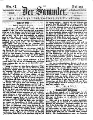 Der Sammler (Augsburger Abendzeitung) Donnerstag 3. November 1853