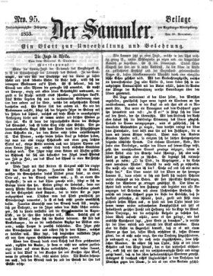 Der Sammler (Augsburger Abendzeitung) Mittwoch 30. November 1853