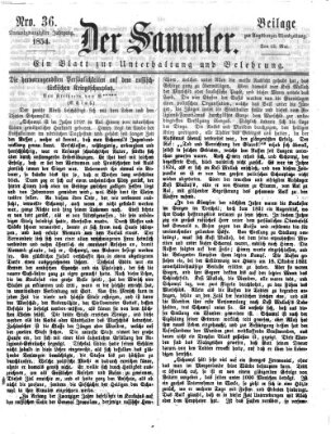 Der Sammler (Augsburger Abendzeitung) Samstag 13. Mai 1854