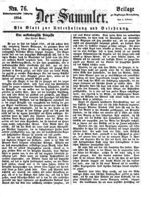 Der Sammler (Augsburger Abendzeitung) Mittwoch 4. Oktober 1854