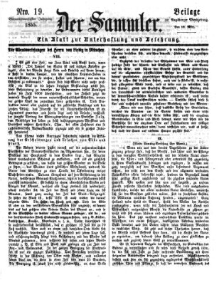 Der Sammler (Augsburger Abendzeitung) Samstag 10. März 1855
