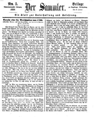 Der Sammler (Augsburger Abendzeitung) Donnerstag 13. Januar 1859