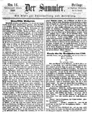 Der Sammler (Augsburger Abendzeitung) Donnerstag 10. Februar 1859