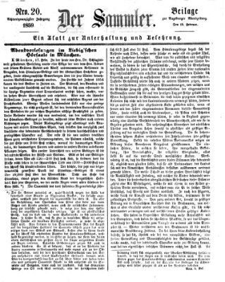 Der Sammler (Augsburger Abendzeitung) Samstag 19. Februar 1859