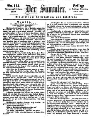 Der Sammler (Augsburger Abendzeitung) Dienstag 18. Oktober 1859
