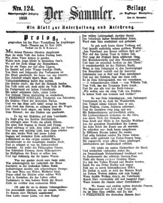 Der Sammler (Augsburger Abendzeitung) Samstag 12. November 1859