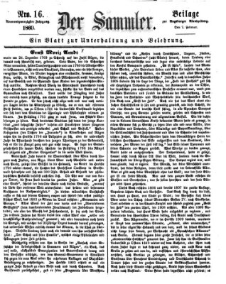 Der Sammler (Augsburger Abendzeitung) Dienstag 7. Februar 1860