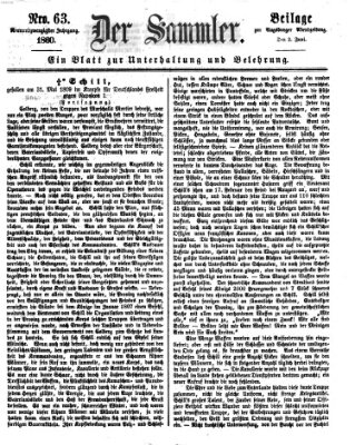 Der Sammler (Augsburger Abendzeitung) Samstag 2. Juni 1860