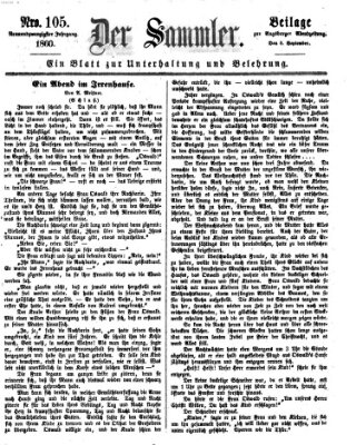 Der Sammler (Augsburger Abendzeitung) Samstag 8. September 1860