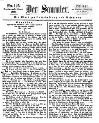 Der Sammler (Augsburger Abendzeitung) Samstag 27. Oktober 1860