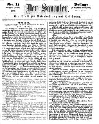 Der Sammler (Augsburger Abendzeitung) Dienstag 12. Februar 1861