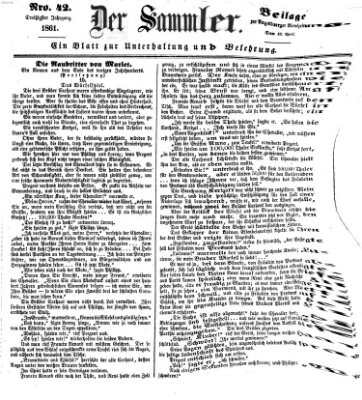 Der Sammler (Augsburger Abendzeitung) Dienstag 16. April 1861
