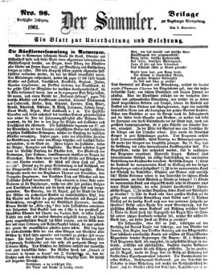 Der Sammler (Augsburger Abendzeitung) Dienstag 3. September 1861