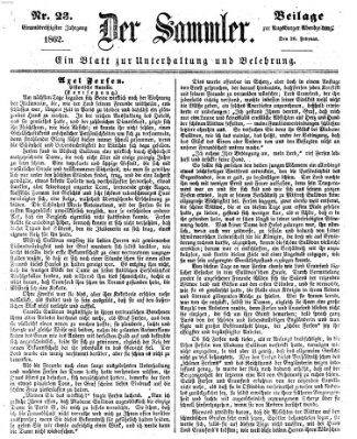 Der Sammler (Augsburger Abendzeitung) Donnerstag 20. Februar 1862