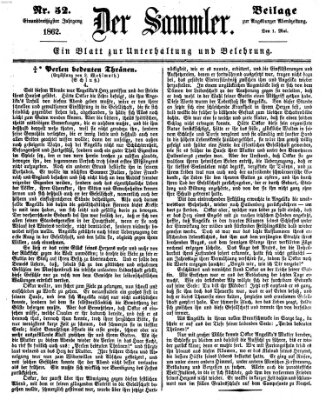 Der Sammler (Augsburger Abendzeitung) Donnerstag 1. Mai 1862