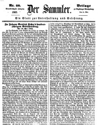 Der Sammler (Augsburger Abendzeitung) Donnerstag 15. Mai 1862