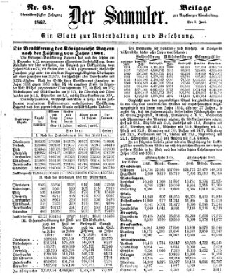 Der Sammler (Augsburger Abendzeitung) Samstag 7. Juni 1862