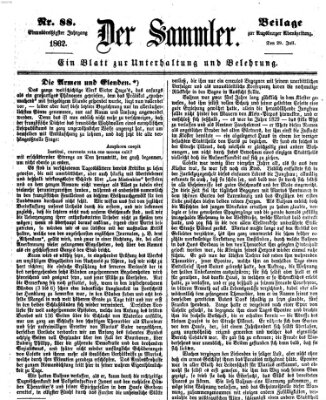 Der Sammler (Augsburger Abendzeitung) Dienstag 29. Juli 1862