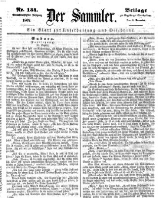 Der Sammler (Augsburger Abendzeitung) Samstag 15. November 1862