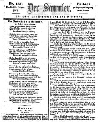 Der Sammler (Augsburger Abendzeitung) Samstag 22. November 1862