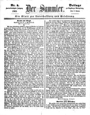 Der Sammler (Augsburger Abendzeitung) Samstag 10. Januar 1863